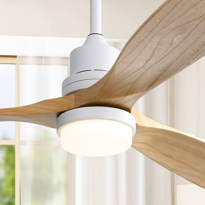 Sofucor 52 Inch Ceiling Fan with Light and Remote,Smart Optional,Quiet DC Motor for Bedroom Living Room Farmhouse Patio Porch