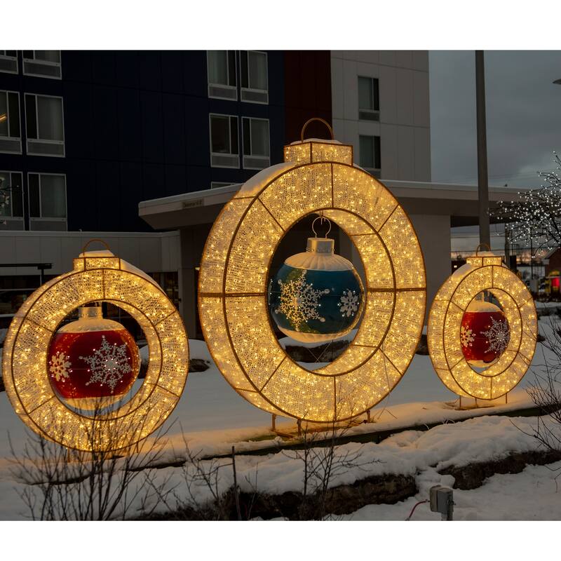 Lighted Commercial Grade LED Christmas Ornament Display Decoration - 11.75' - Warm White