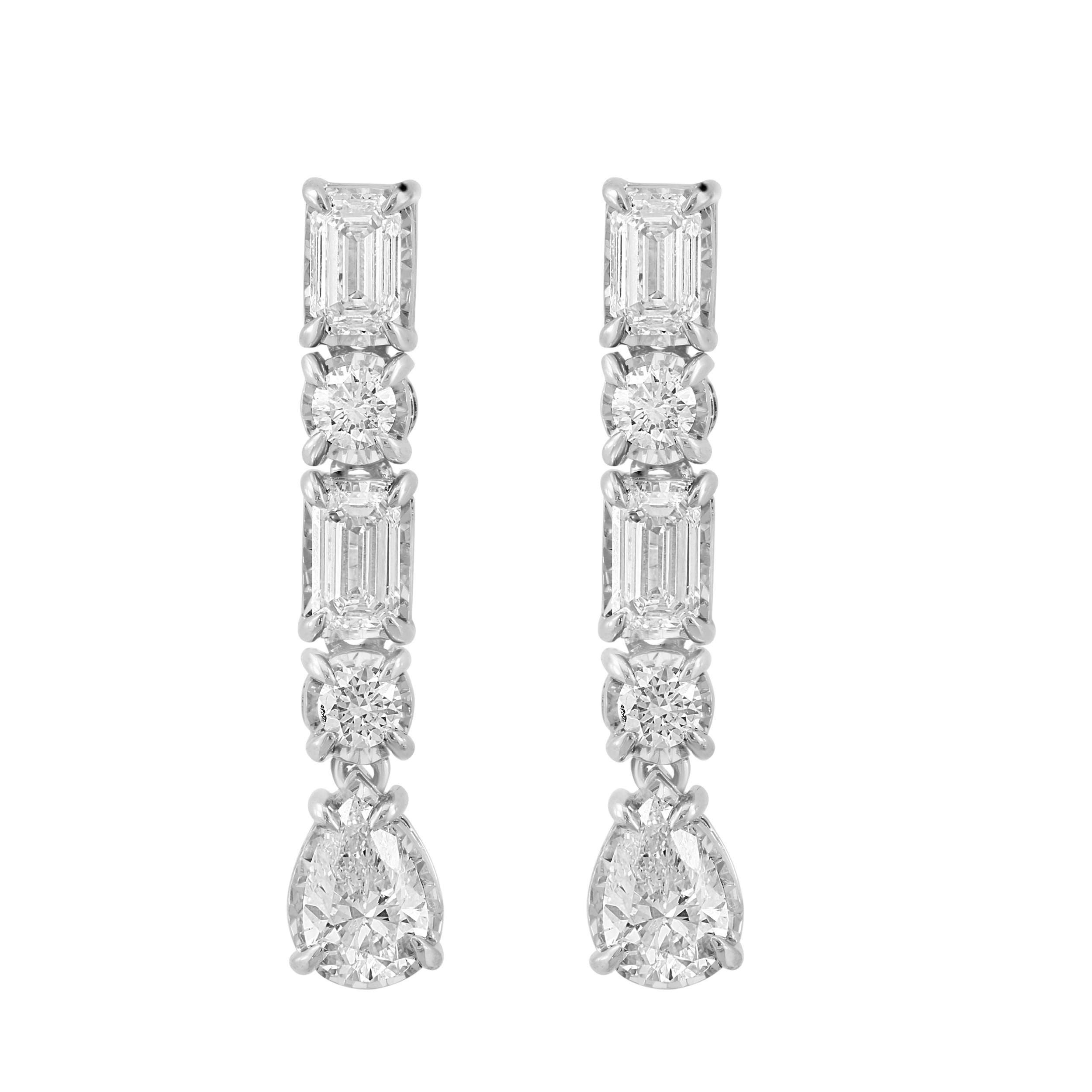 EFFY Women's 14k White Gold Lab Grown Diamond Tennis Drop Earrings