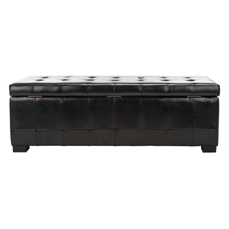 SAFAVIEH Karrie Large Black Storage Bench - 46.9" x 18.3" x 16.7" - 48Wx18Dx17H