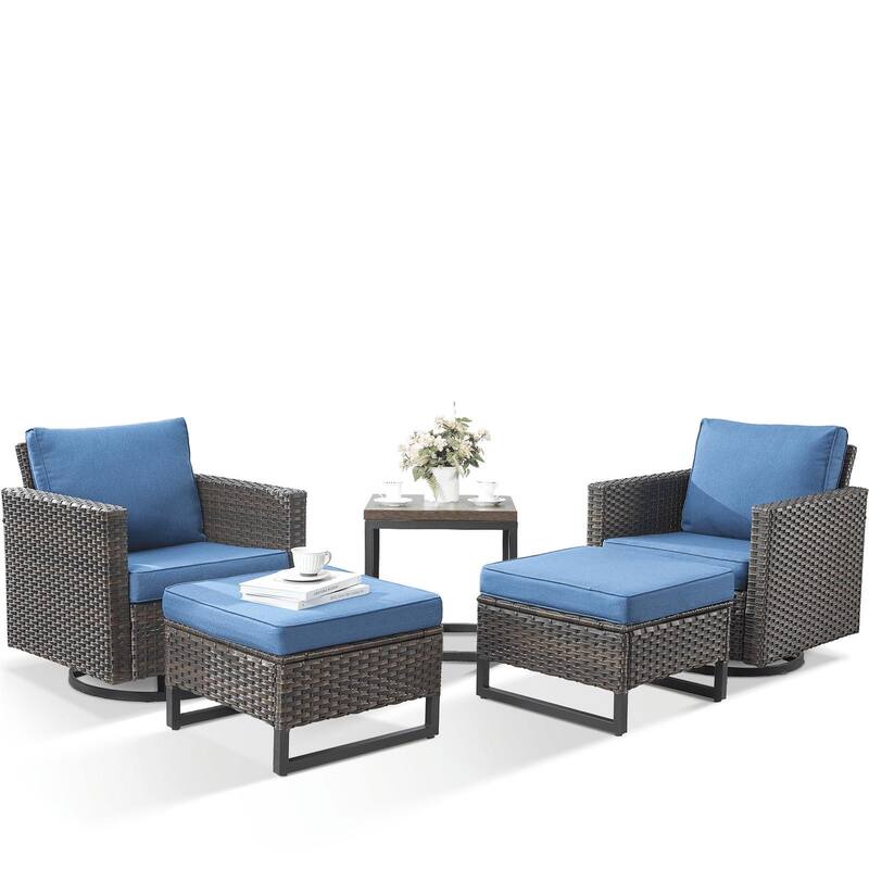 Pocassy Patio Swivel Chair with Soft Cushion