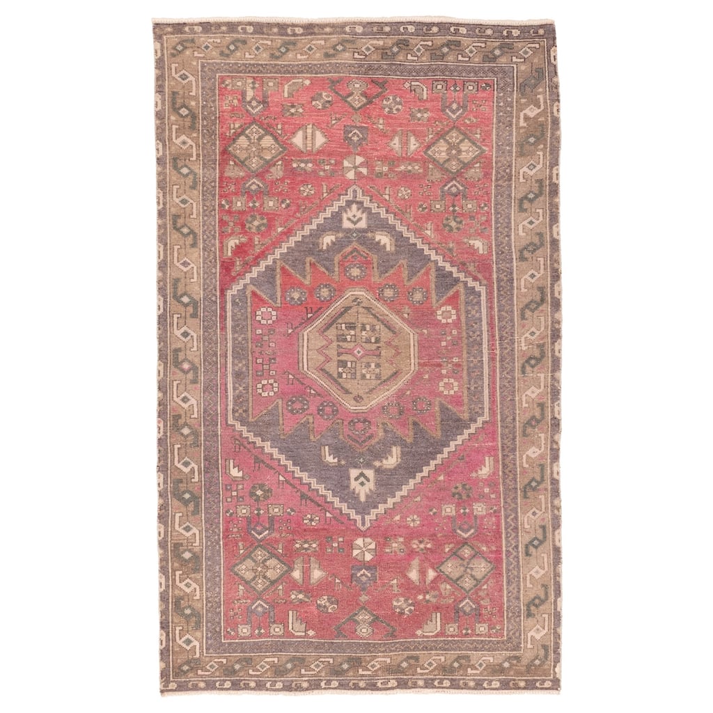 ECARPETGALLERY Hand-knotted Antalya Vintage Red Wool Rug - 3'10 x 6'6