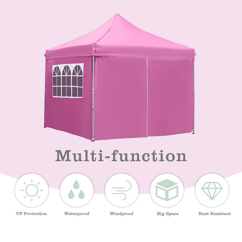 Zenova 10'x10' Pop up Canopy Tents with 4 Sidewalls Portable Folding Gazebo Tent