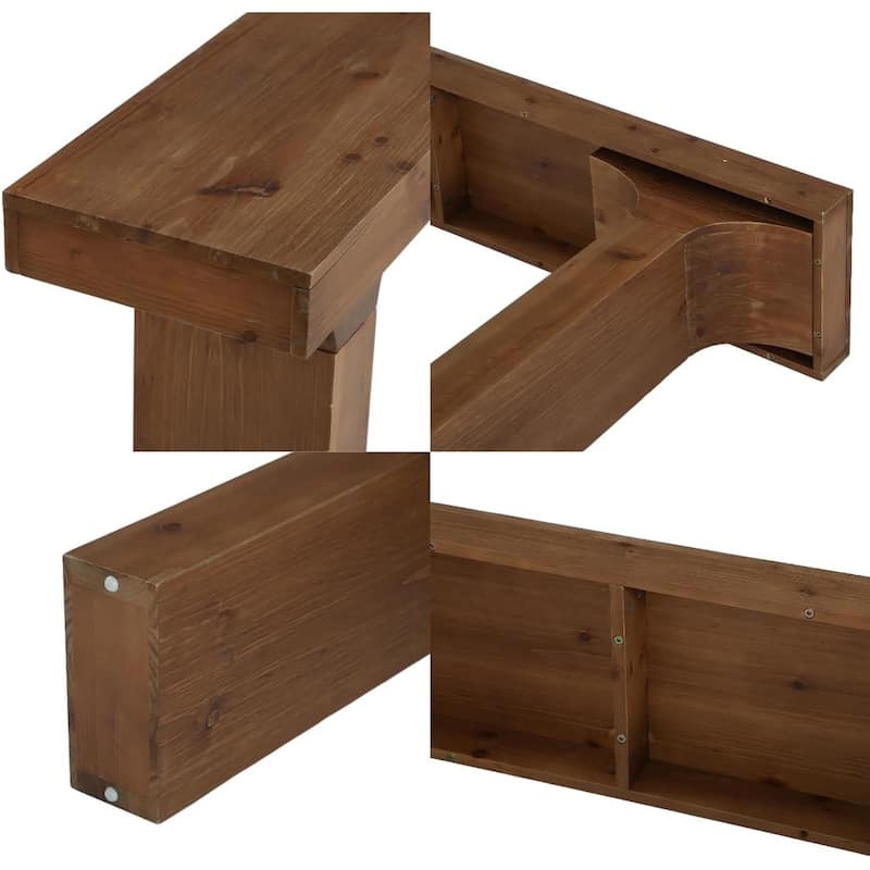 Solid Wood Console Table, 59" Farmhouse Entryway Sofa Table Behind The Couch - 59" L x 12" W x 32" H