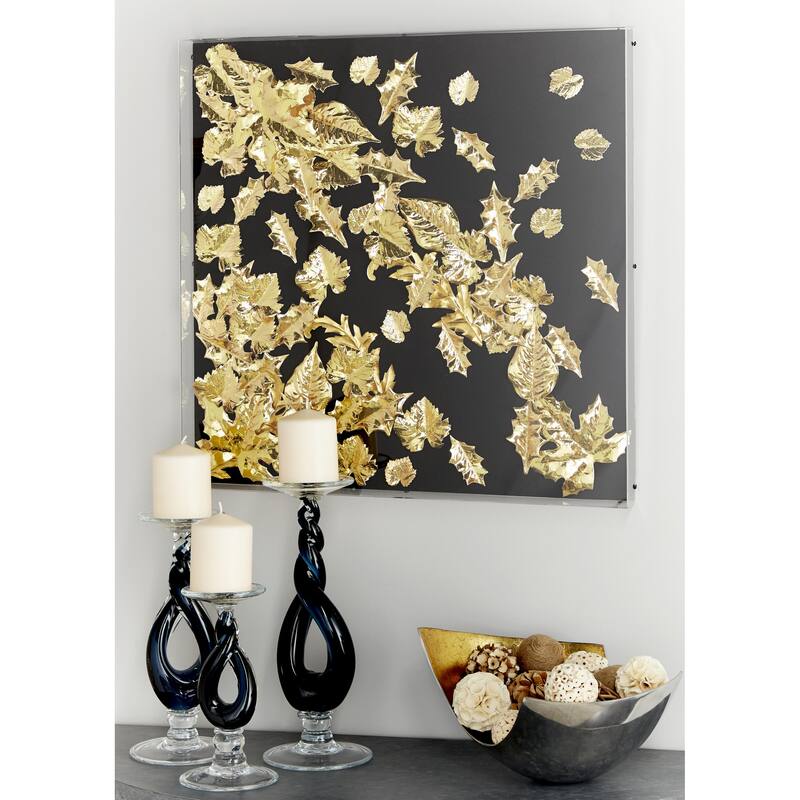 Floral Shadow Box - Gold - Roche River Decor
