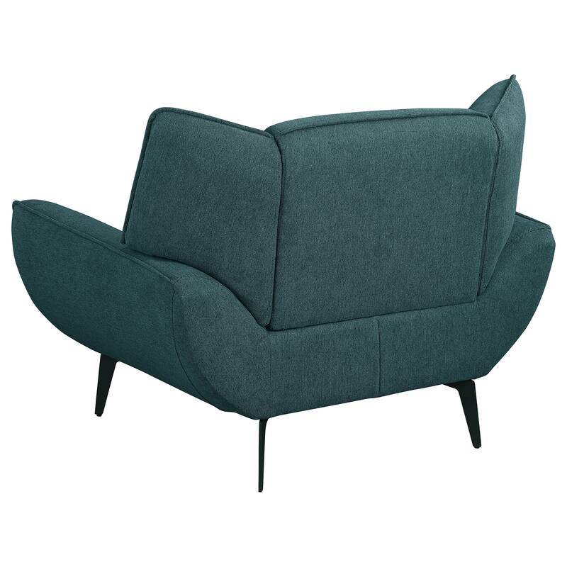 Acton Upholstered Flared Arm Sofa Set Teal Blue