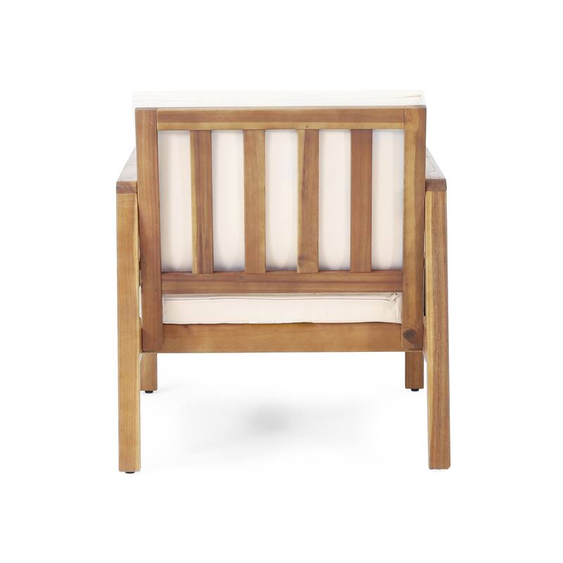 Elias Outdoor Acacia Wood Outdoor Club Chairs by Christopher Knight Home