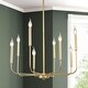 preview thumbnail 2 of 19, Modern Glam Gold Metal 8-Light Chandelier Mid-century Candle Ceiling Fixture for Living Room Light Gold