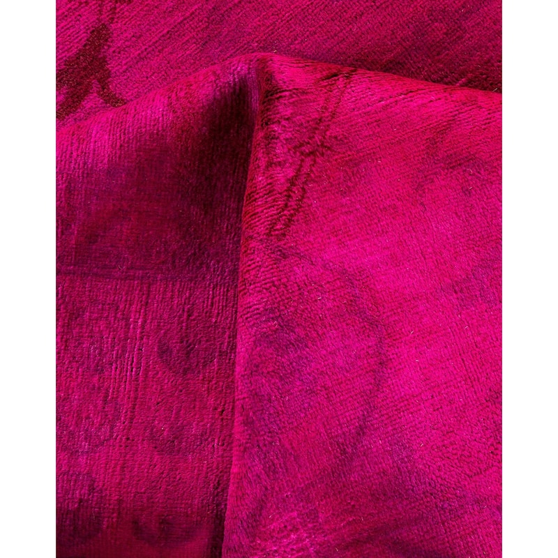 Overton Hand Knotted Wool Vintage Inspired Modern Contemporary Overdyed Pink Area Rug - 8' 2" x 10' 1"