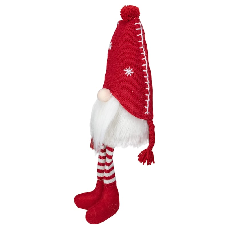 18-Inch Plush Red and White Sitting Christmas Gnome Tabletop Decoration - 18"