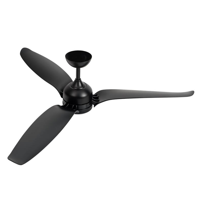 60" Black 3-Blade Ceiling Fan with LED Light Kit and Remote