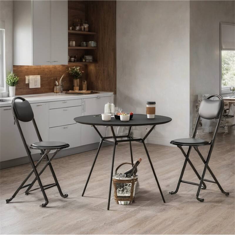 2Pcs/4Pcs Cushioned Padded Folding Stool with Back for Kitchen