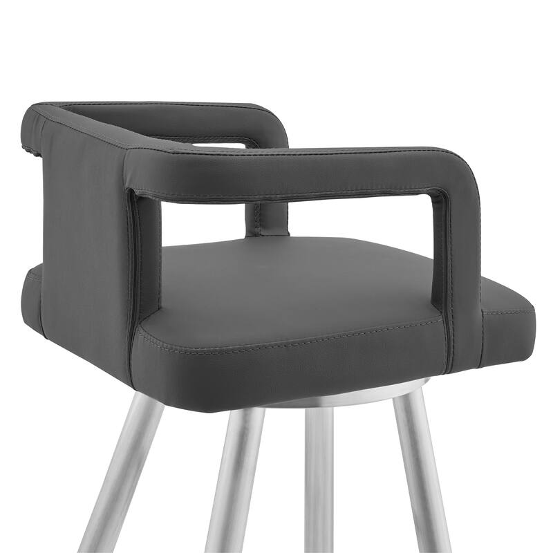 Gabriele Modern 26" Metal and Faux Leather Counter Bar Stool