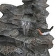 preview thumbnail 11 of 11, Christopher Knight Home - Hailey 4-Tiered Concrete Rock Waterfall Fountain Outdoor Garden Decor with LED Lights