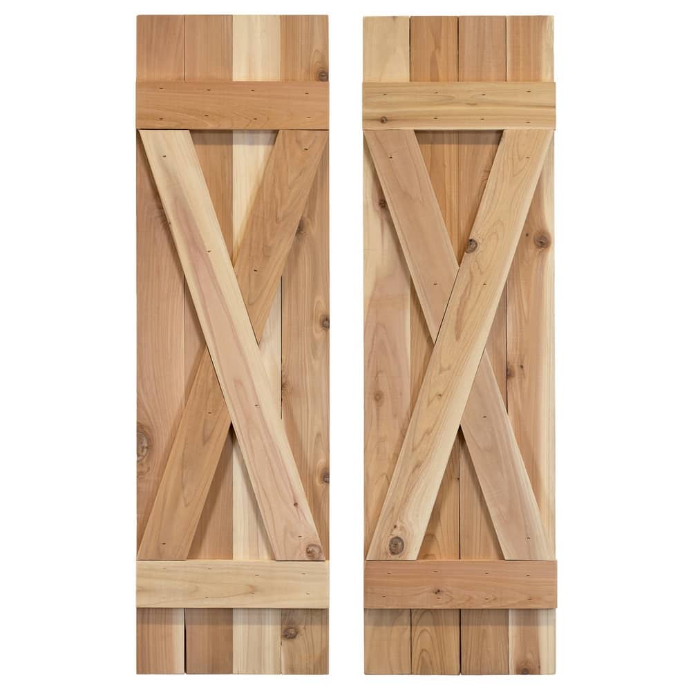X Board & Batten Exterior Shutters Pair