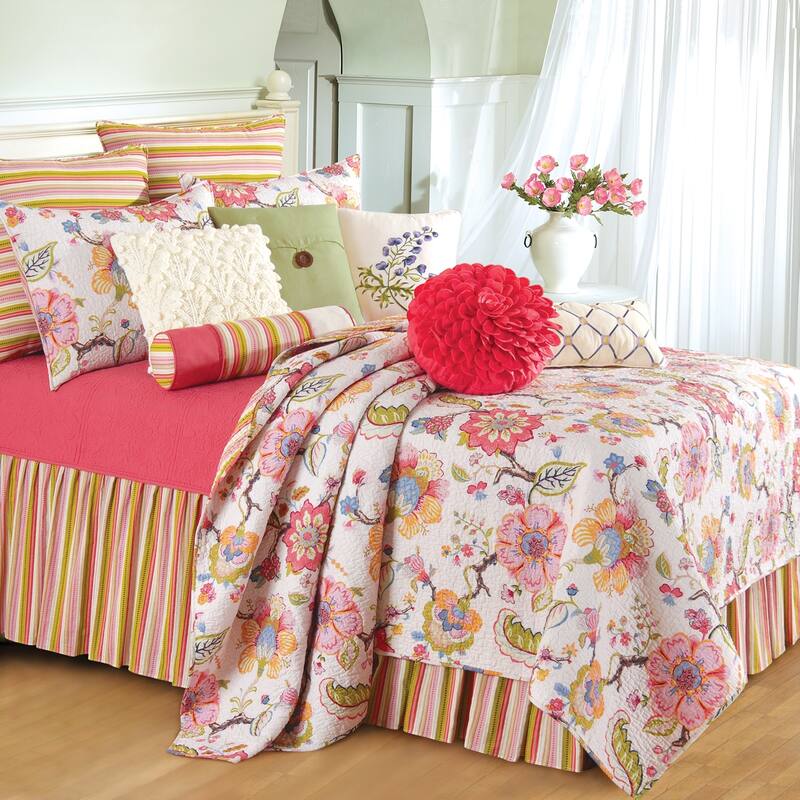 Celine Stripes King Bed Skirt Drop Length: 18 inches