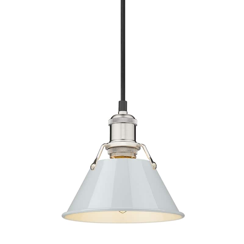Yep by Golden Lighting Orwell 1-light 8in Pendant in Pewter and Dusky Blue shade - Silver