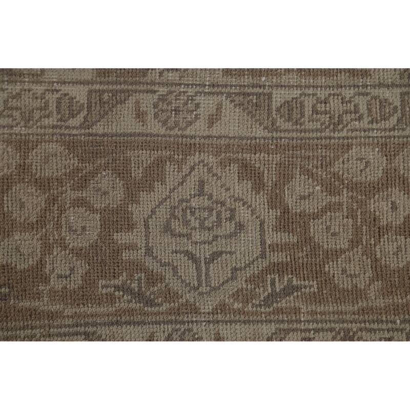 Distressed Tabriz Persian Vintage Area Rug Handmade Wool Carpet - 6'6" x 9'9"