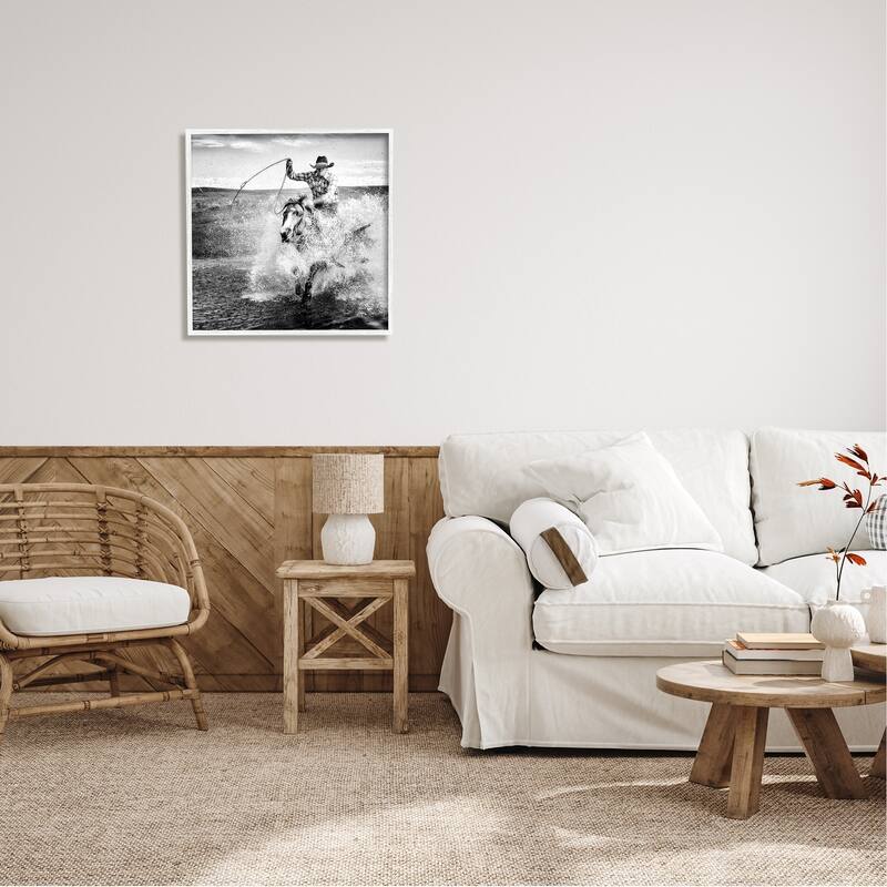 Stupell Ropin' Time Cowboy Framed Giclee Art Design by PBurchettePhoto