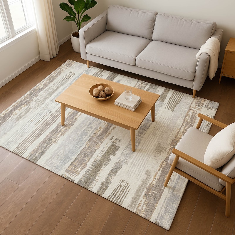 Premium Washable Super Soft Abstract Stripes Mayfield Rug