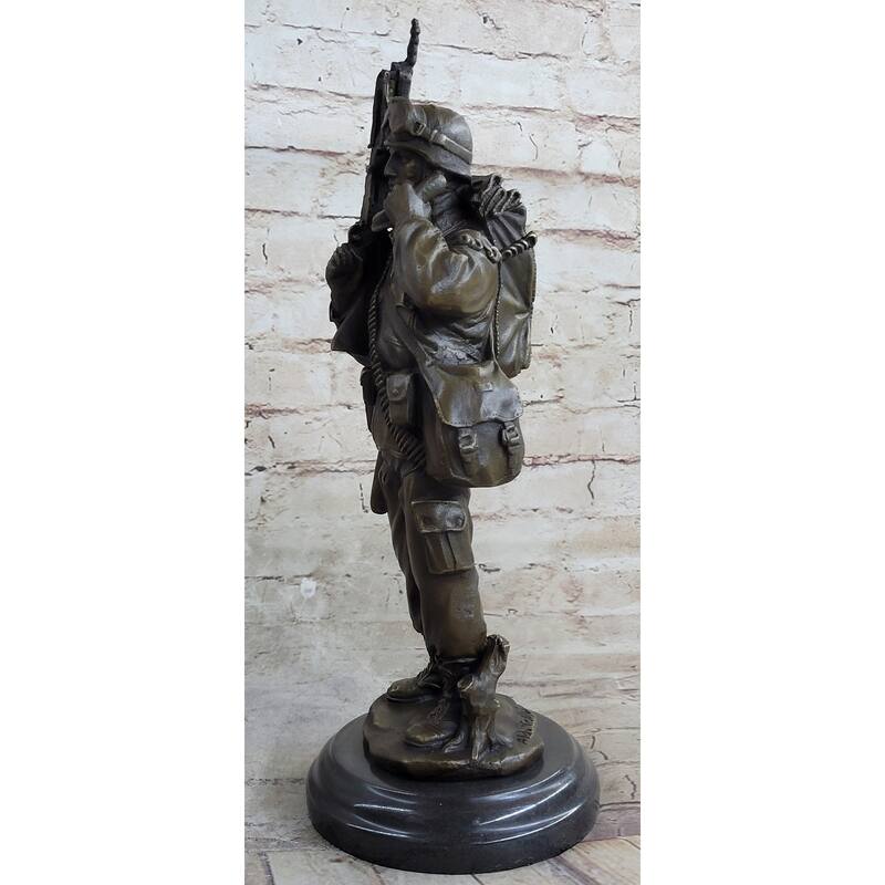 Bronze Statue Unknown Soldier Ww2 Staten Island Ny War Memorial Military Veteran
