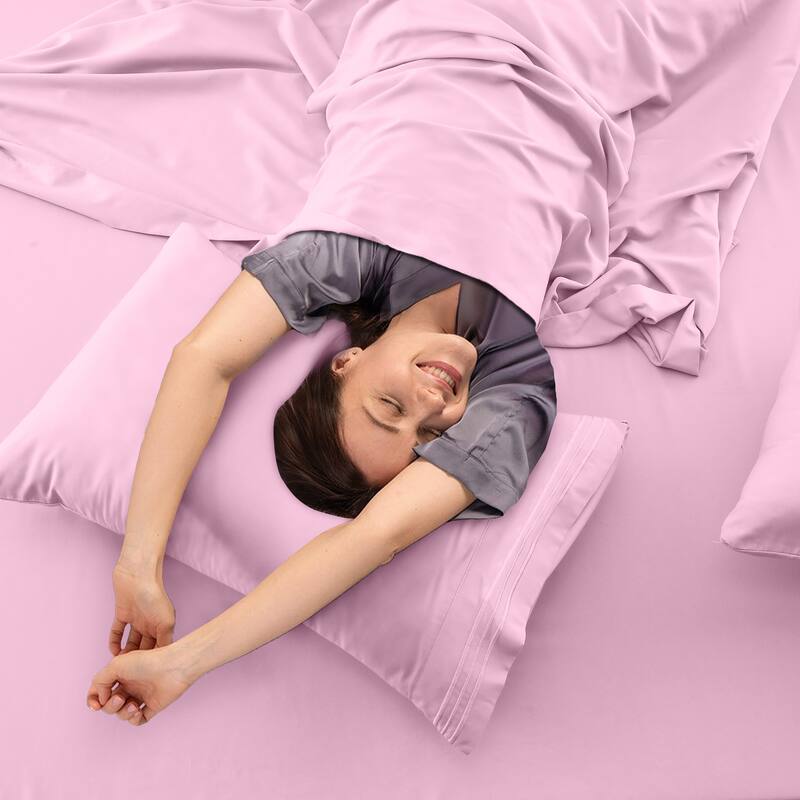6 Piece Bed Sheet Set Deep Pocket Ultra Soft Microfiber Bedding Sheets
