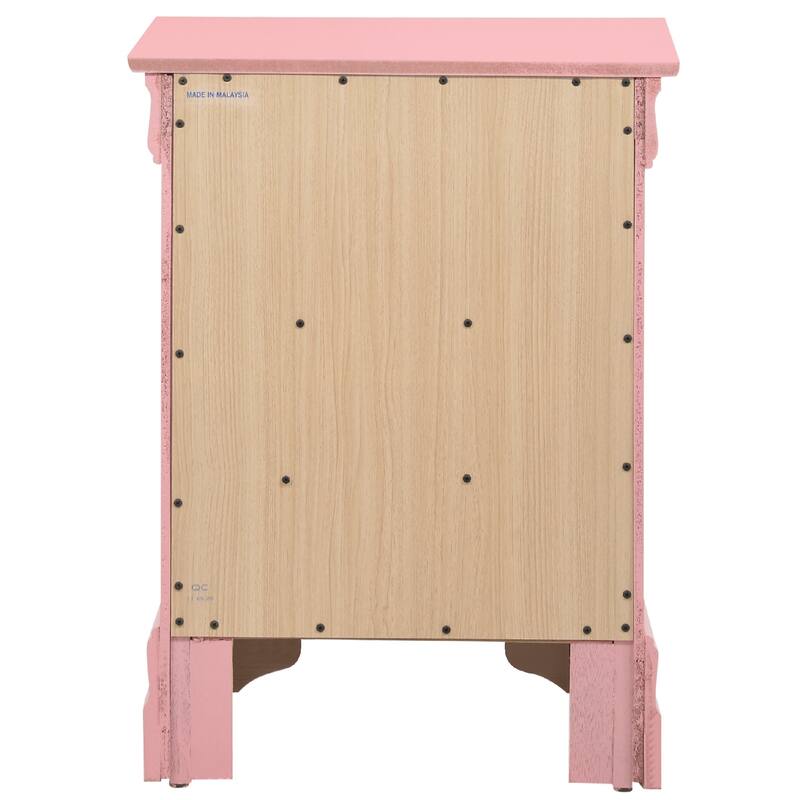 3-Drawer Wooden Nightstand - 29" - Pink