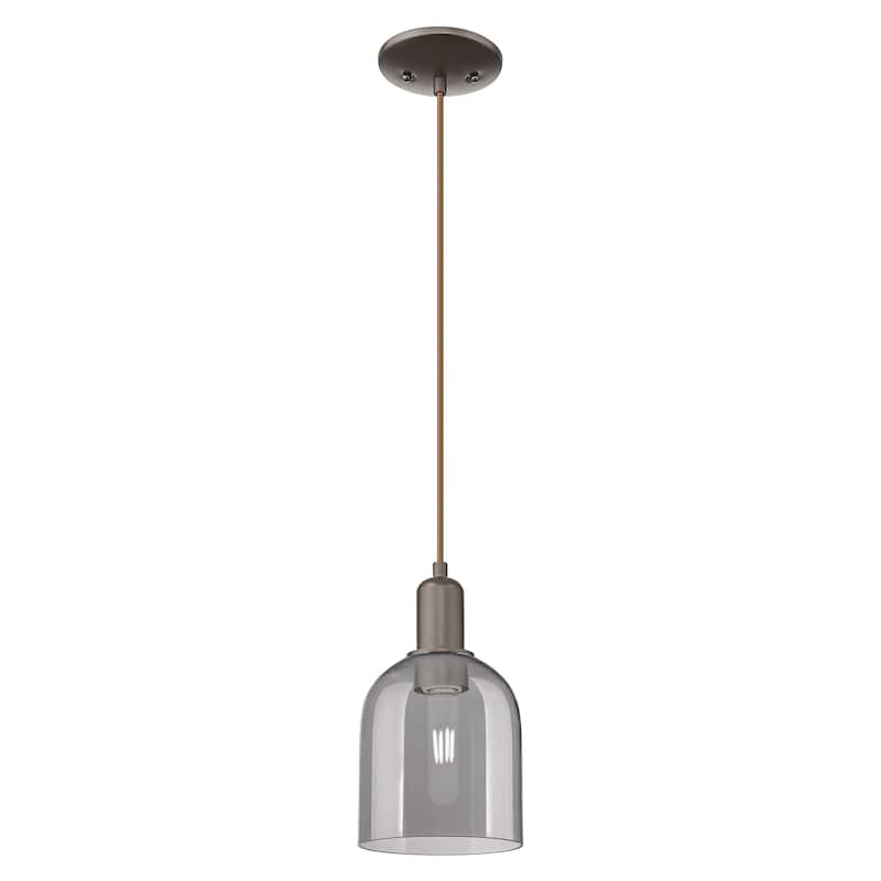 Innovations Lighting Endless Possibilities Arcadia - Bella - 1 Light 6" Cord Hung Mini Pendant - Oil Rubbed Bronze/Light Smoke