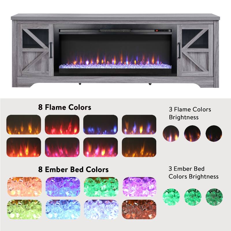 75" Fireplace TV Stand for TVs up to 80"