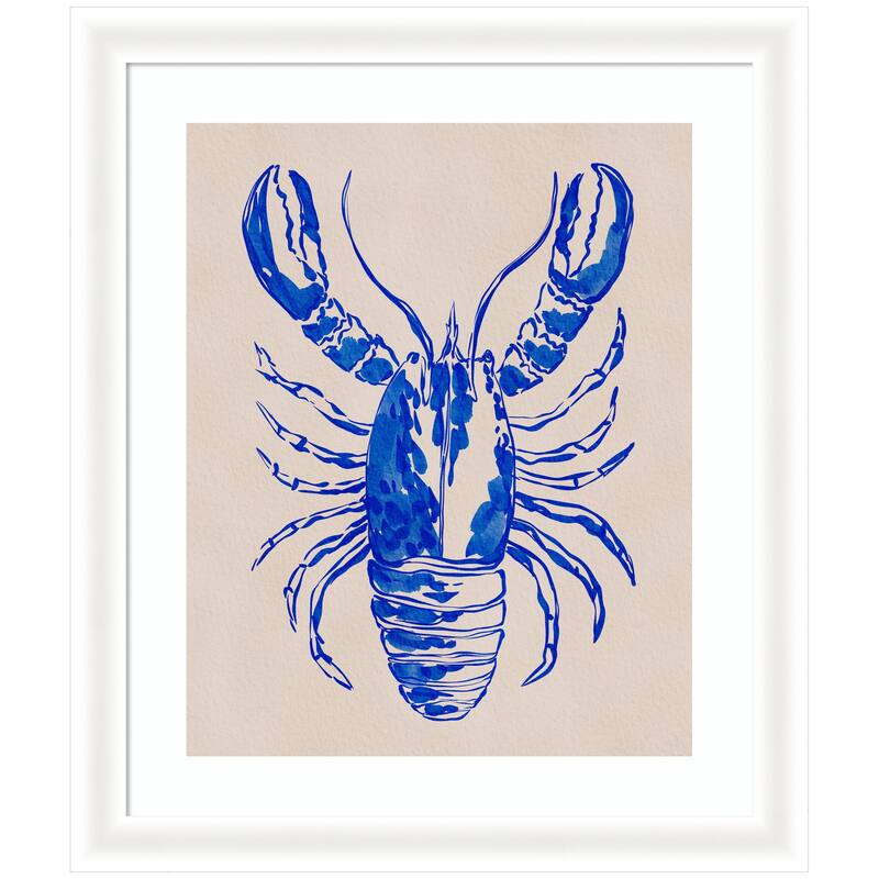 Kate and Laurel Framed Art Lobster by Nikita Jariwala - 23x27 - White