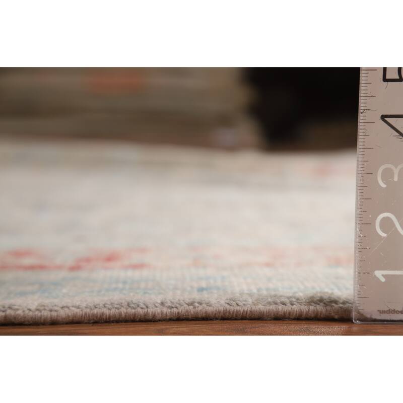 Vegetable Dye Oushak Turkish Rug Handmade Floral Wool Carpet - 8'2"x 10'2"