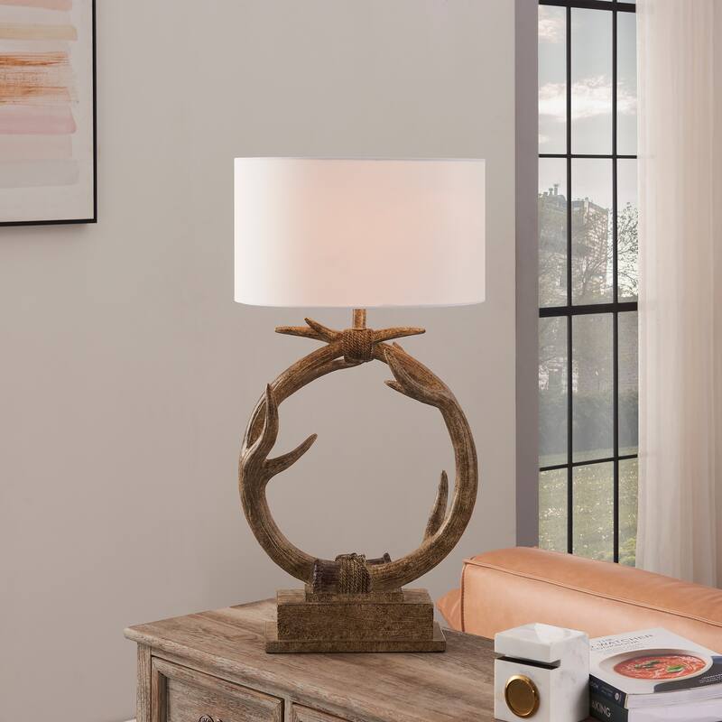 Antler 26.77" Brown Table Lamp - 13.78" W x 13.78" D x 26.77" H
