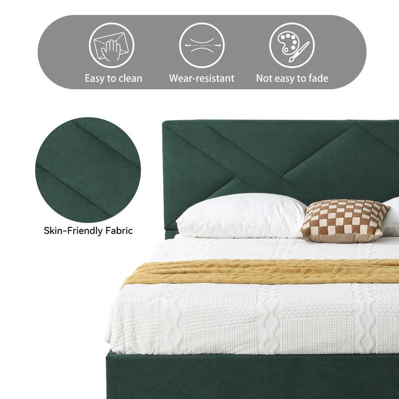 Plywood Frame Full Upholstered Platform Bed