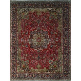 Scotty Rug Mat Fine Vintage Distressed Scotty Red/Navy Rug - 9'10