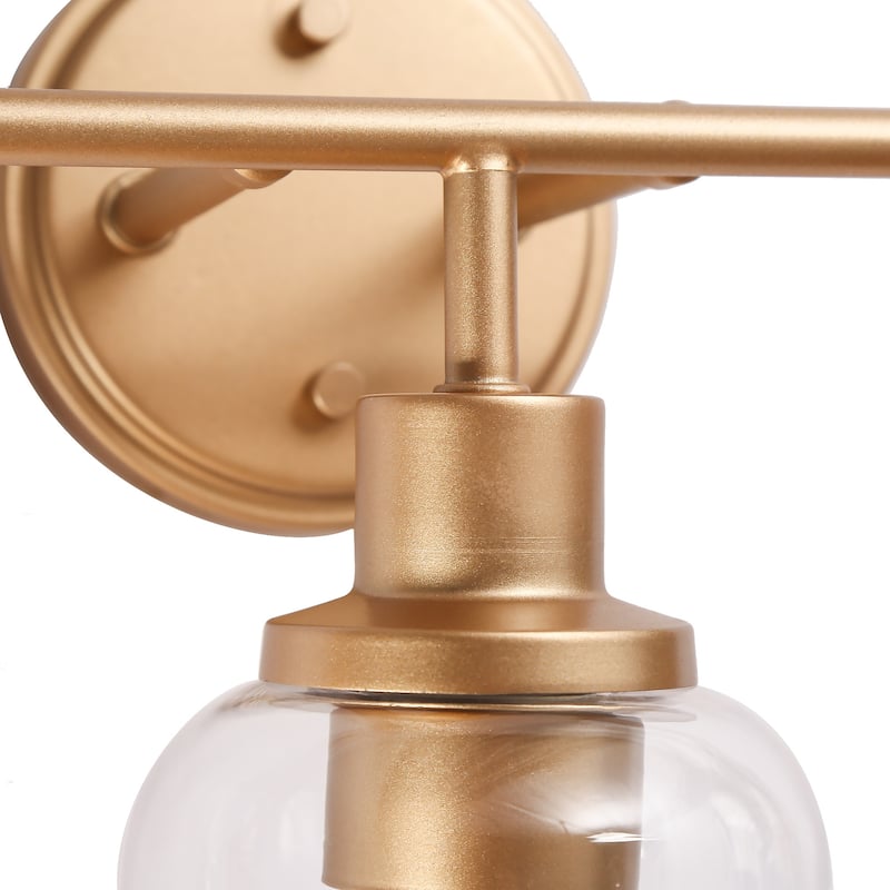 Modern 3-Light Bathroom Vanity Light Gold Bell Wall Sconce with Clear Glass - L 22.8" x H 10.8"