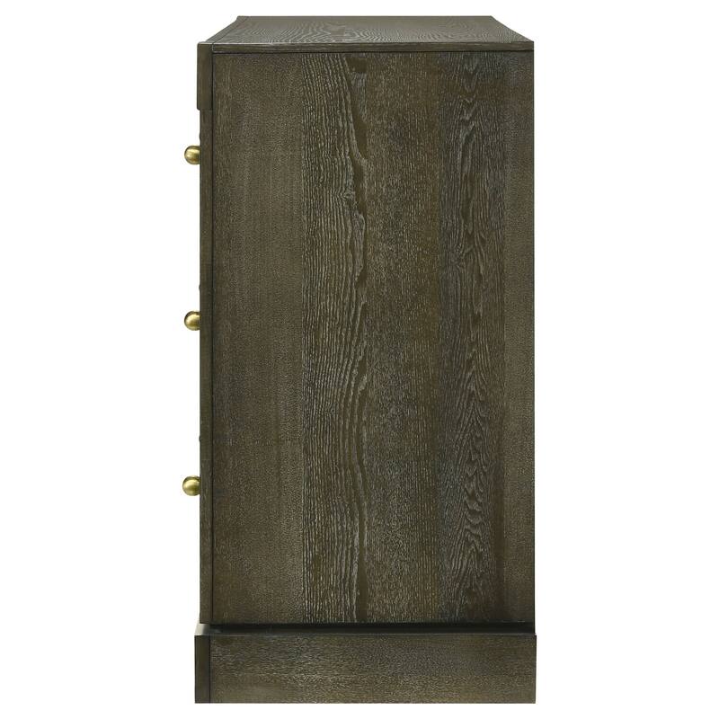 6-Drawer Dark Cocoa Dresser Cabinet with Sleek Finish, Smooth Glide Drawers, and Durable Bedroom Storage Design