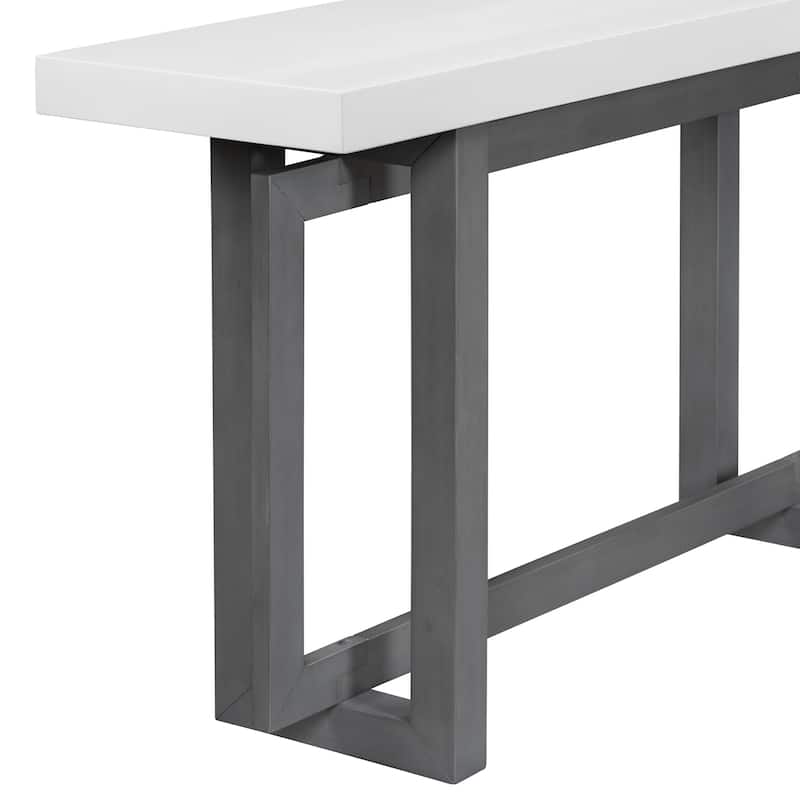 Modern Console Table Sofa Table with Concrete Top, 59'' Long Accent Entryway Table