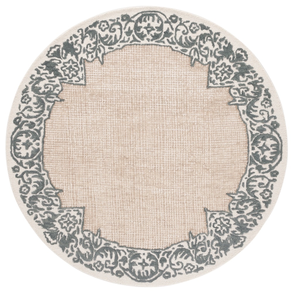 SAFAVIEH Handmade Ebony Snaedis Floral Wool Rug