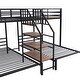 preview thumbnail 9 of 7, Metal Triple Bunk Bed with Stairs, Twin Over Twin & Twin Bunk Bed with Storage Staircase, 3 Beds Bunk Bed for Kids Teens,Black