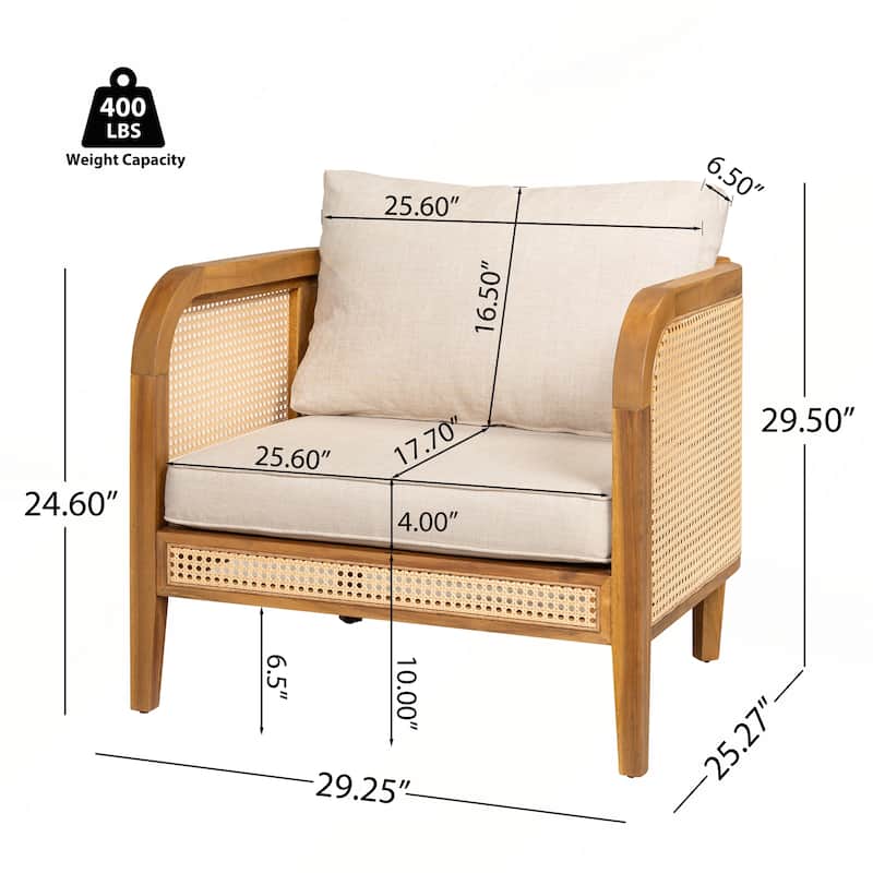 Outdoor Patio Cushioned Arm Chair Set of 2