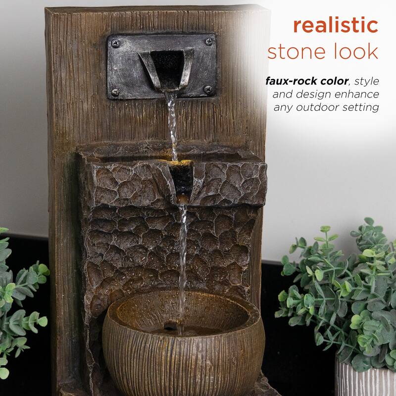 3-Tier Cascading Fountain with Warm White LED Lights