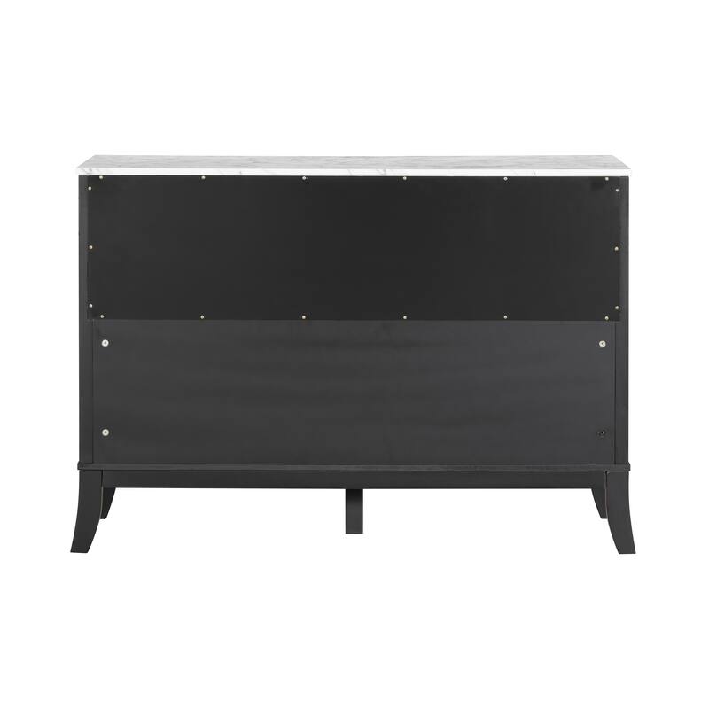 Roomfitters Large 3-Door Sideboard Storage Cabinet with Glass Accents