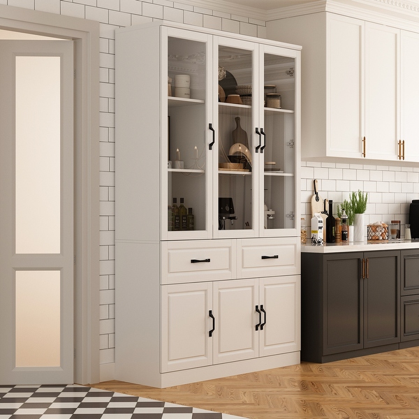 Modular kitchen cabinets with glass doors discount