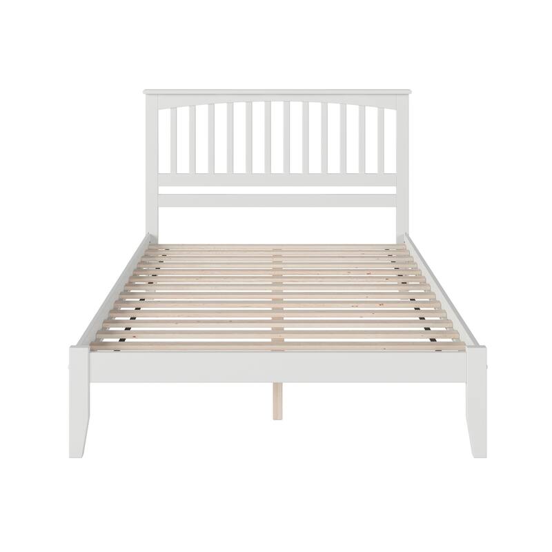 Mission Queen Platform Bed in White