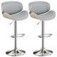 preview thumbnail 1 of 78, Bar Stools Adjustable Height Swivel Faux Leather Armless Barstools Set of 2 - Grey - Adjustable