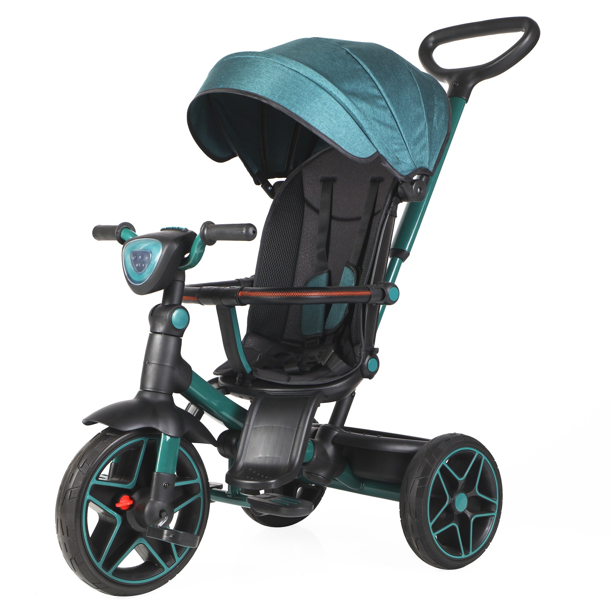 Kids Tricycle Baby Tricycle 6 in 1 Trike with Retractable Canopy Adjustable Push Handle Rotatable Seat Detachable Guardrail Bed Bath Beyond 40883402