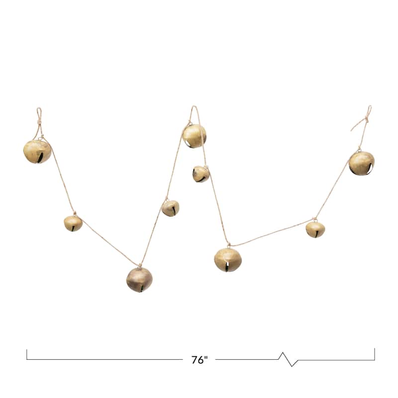 Metal Jingle Bell Garland - Gold