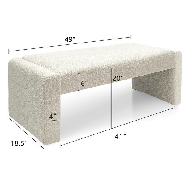 Waterfall Style Bench Upholstered Boucle Waterfall Bench - Bed Bath & Beyond - 36326823