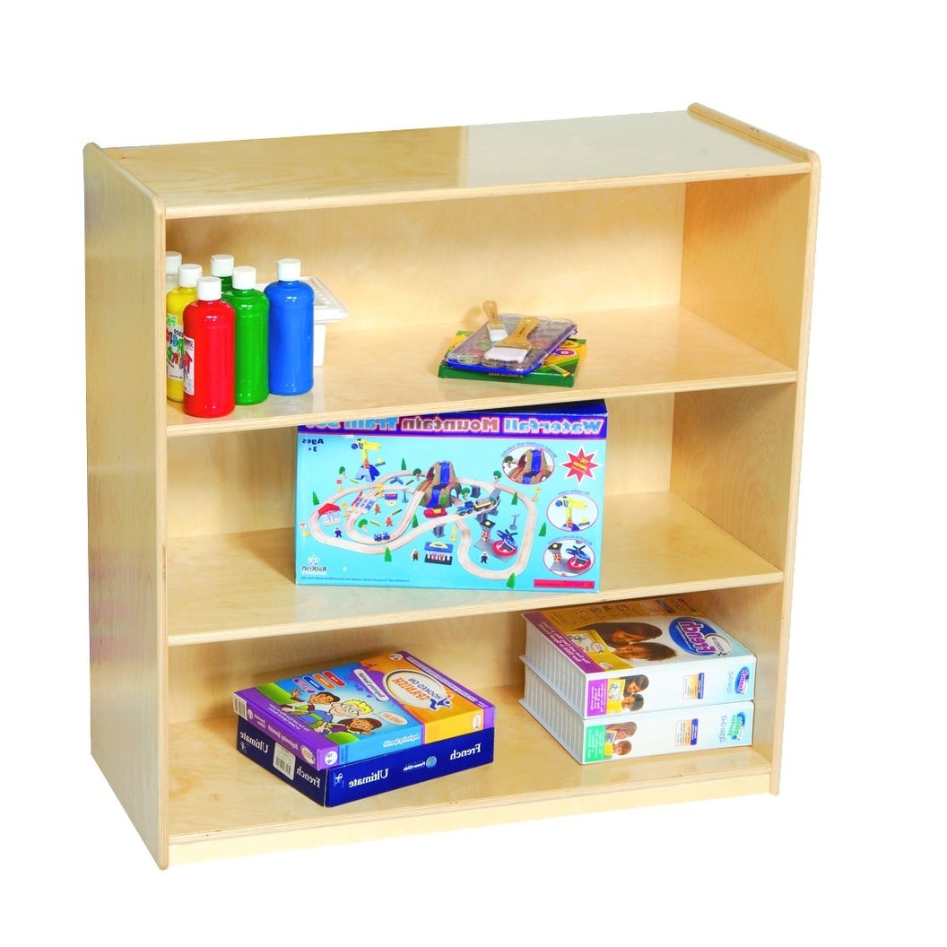 Contender 3 Shelf Kids Storage Organizer Birch Wooden Bookshelf, Toy Organizer for Kids - 30"