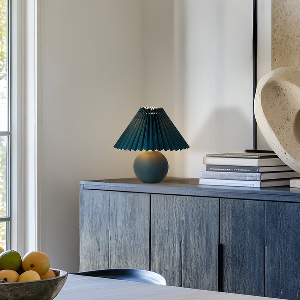 Brightech Serena LED Matte Teal Midcentury Round Globe Bedside